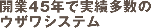 開業45年で実績多数のウザワシステム