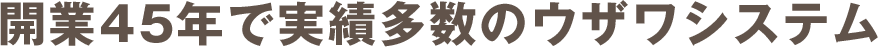 開業45年で実績多数のウザワシステム
